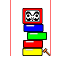 だるまおとしの当時のゲーム画面