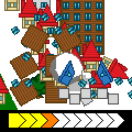 雪玉ボウリングの当時のゲーム画面