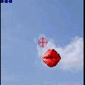 唇シューティングの当時のゲーム画面